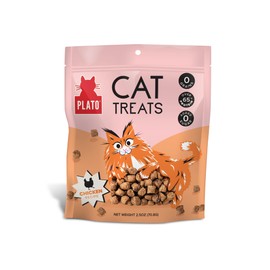 PLATO Pet Treats Air-Dried Cat Treats Chicken Recipe, Grain Free, All Natural, Made in The USA, 2.5oz