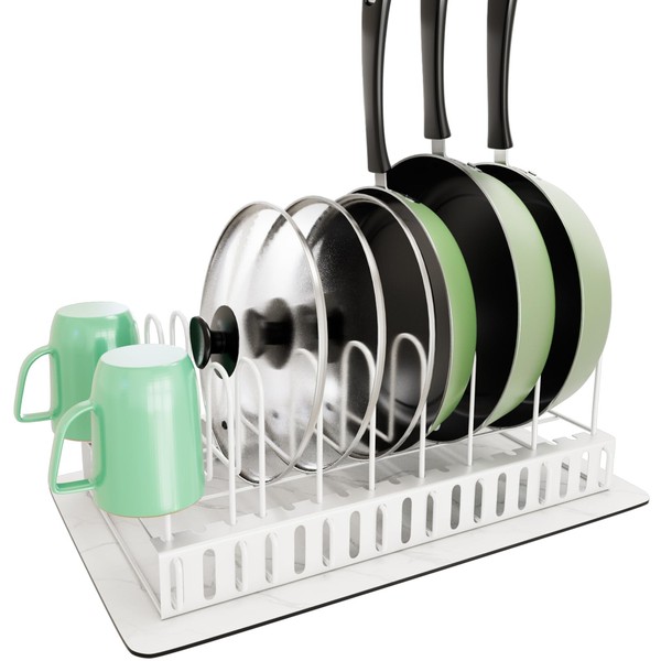 GGXINGYI Pot and Pan Organizer Rack with Dry Mat for