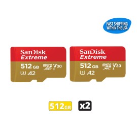 Sandisk 512GB Extreme MicroSD Memory Card GoPro HERO10 Black Bones HERO11 Blk x2