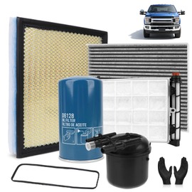 6.7L Diesel Filter Kit Compatible with Ford F250 F350 F450 F550 Super Duty Truck (2011-2016) Complete Air, Oil & Fuel Filter OEM Replaces FD-4615, FL2051S, FA1902, P6128 Engine Protection