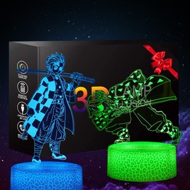 Likohee 3d anime demon killer lamp 2 designs und 16 farben Dekorative lampe mit fernbedienung, weihnachten geburtstag geschenk