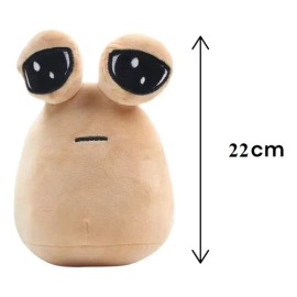Peluche Pou Triste De 22cm Emoticon Alien Sin Sentimientos Color Caqui