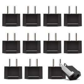 Ceptics Australia, China Plug Adapter Socket, USA to Chinese, New Zealand 2 Pin Type I Adaptor Power Wall Adapter, Argentina, Round to Angled Flat Pin Converter - 12 Pack (12)