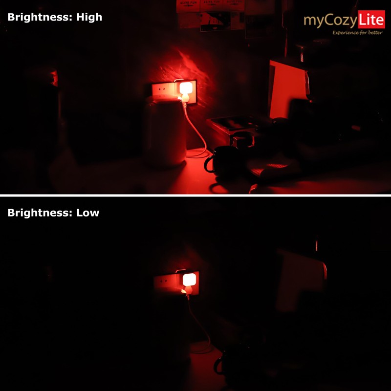 myCozyLite Dual Light Night Light Plug in, Red and Blue