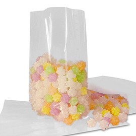 Polypropylene/Cellophane Clear Gusset Cello Bags 7" X 4" X 18" - 100 Each by Paper Mart