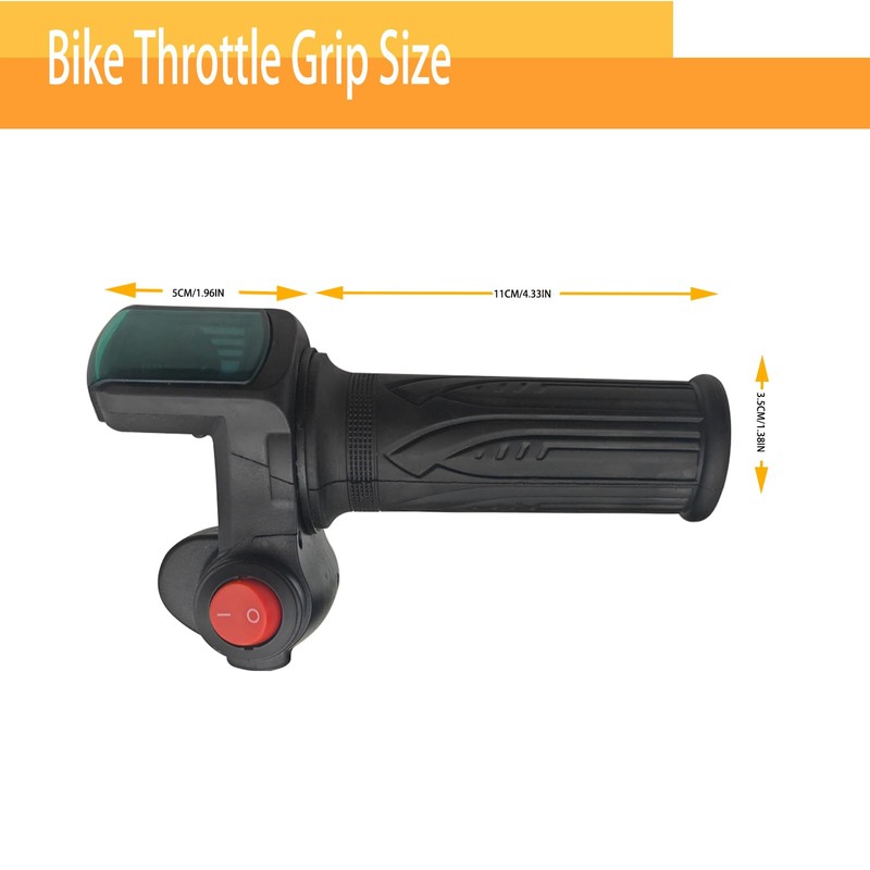 1 Pair E-Bike Throttle Grip with LCD Battery Voltage Display,