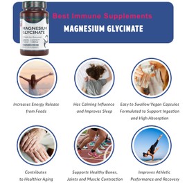 Natural Magnesium Glycinate 500mg Premium Quality Ideal Strength 100 Vegan Capsules Highest Bioavailability