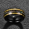 CHALAIR 8mm Rings with Yellow Carbon Fiber and Crushed Opal