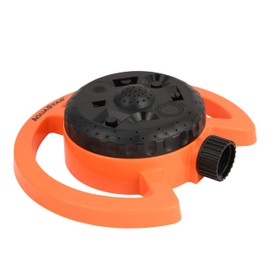 Aquastar 15121 8-Patt Turret Sprinkler(Orange), Circular Lawn Sprinkler, Garden Sprinklers, Small Yard Water Sprinkler