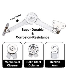 Lid Support Hinge, Heavy Duty Lid Stay Hinges with Soft Close Lid Support for Toy Box Cabinet Kitchen（40lb/110 Degree /2 PC）