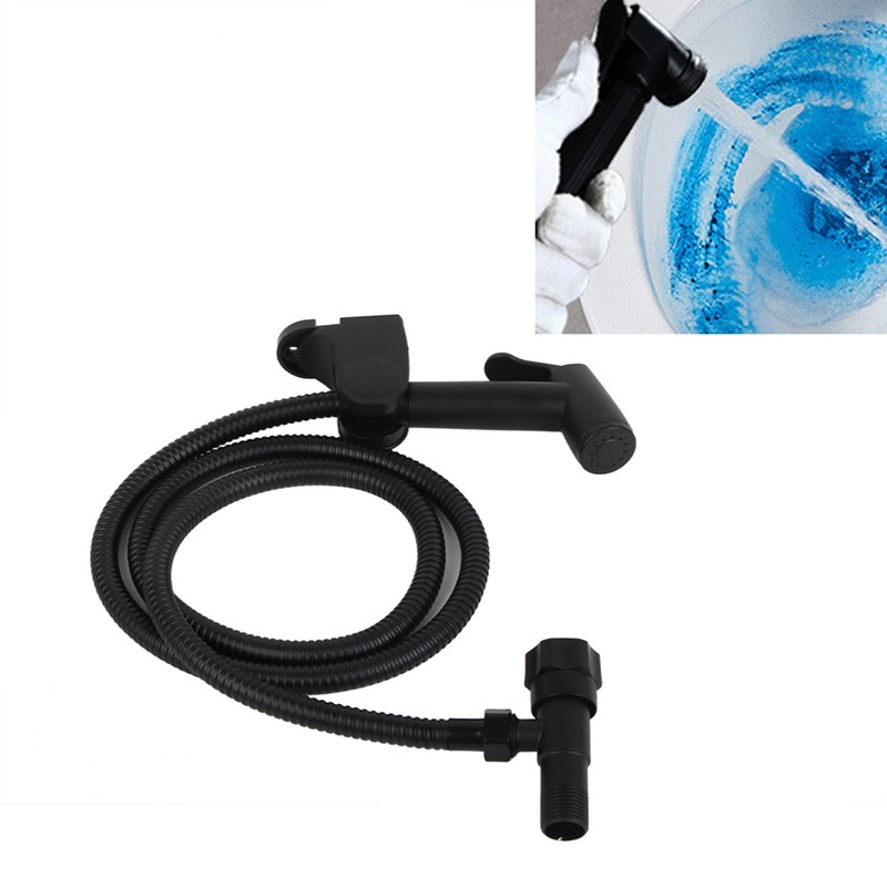 G1/2 Black Stainless Steel Handheld Toilet Bidet Sprayer Set Attachment
