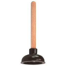 Rocky Mountain Goods Small Drain Plunger - 4" Rubber Head - Perfect Size for Unclogging Slow Sinks, Drains, Tubs and Showers - 9” Solid Wood Handle