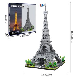 CSNRHG Paris Eiffel Tower World Famous Architectural Model Micro Building Blocks Set 3350 Pieces 3D Puzzle Toys Gifts for Kid and Adult