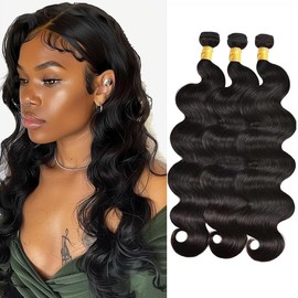 Body Wave Human Hair Bundles 18 20 22 Inch Designed for Black Women Brazilian Human Hair Bundles Double Weft Extension