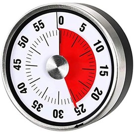 CMLLING マグネットビジュアルキッチンタイマー - 60分 機械式カウントダウンタイマー 大きなアラーム付き 子供と大人用 ベーキング/クッキング/バーベキュー/教室用