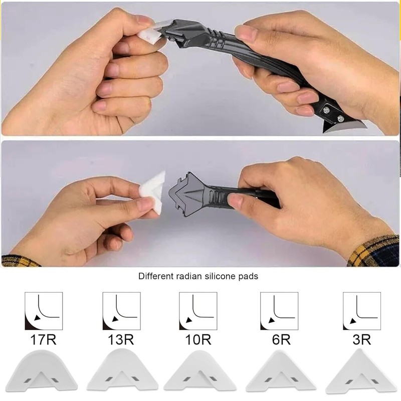Silicone Caulking Tool Caulk Remover 3 in 1 (Stainless Steelhead),