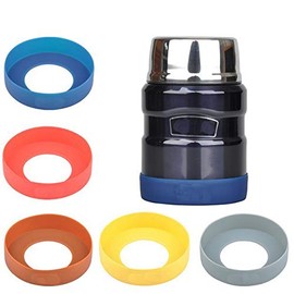 Gtell 2 PCS Bottom Protection Silicone Cover Cap for Thermoses Food Jar (Black Only) (95mm)