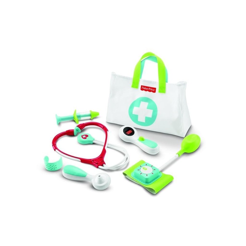 Fisher-Price Preschool Pretend Play Medical Kit 7-Piece Doctor Bag Dress