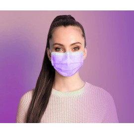 Disposable Face Covering (In Purple) Disposable Masks. 50 Per Box per Order.