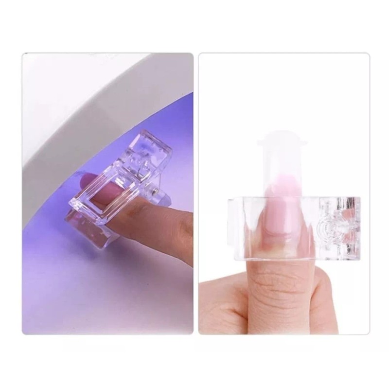 noved 20 Pinza Clip Para Polygel Acrygel Molde Uñas Dual