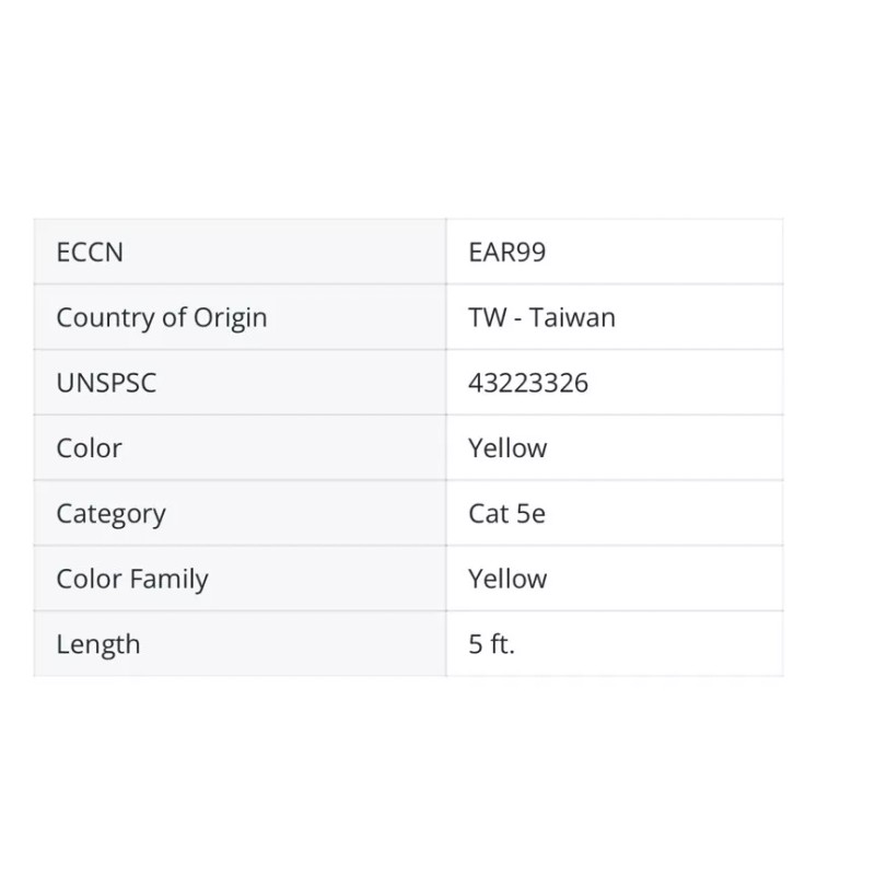 Atp ALLEN TEL Cat 5e Patch Cable, 5 ft., Yellow