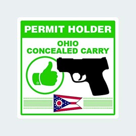 fagraphix Ohio Concealed Carry Permit Holder Sticker Self Adhesive Vinyl 2a permited v2 FA Vinyl - 4.00 Wide