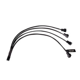 Alphacool 18695 Y-Splitter 3-Pin to 4x 3-Pin 30 cm Cable Modding Sleeved Black