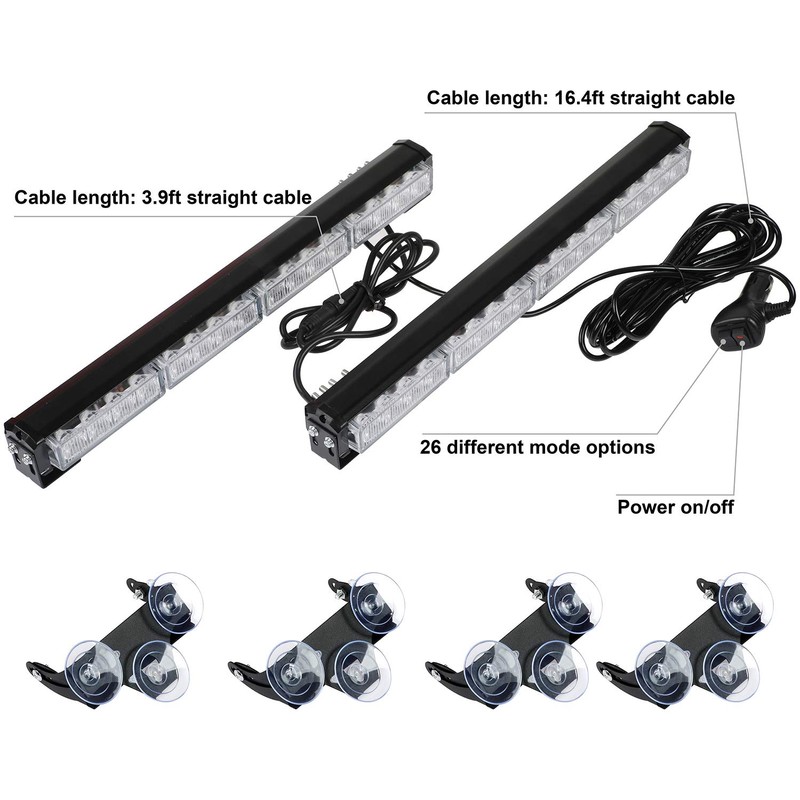 ASPL 2x16.8 inch Emergency Flashing LED Traffic Advisor Strobe Light