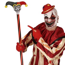 FIESTAS GUIRCA Harlequin Jester Wand Costume Accessory 90 cm Red/Black