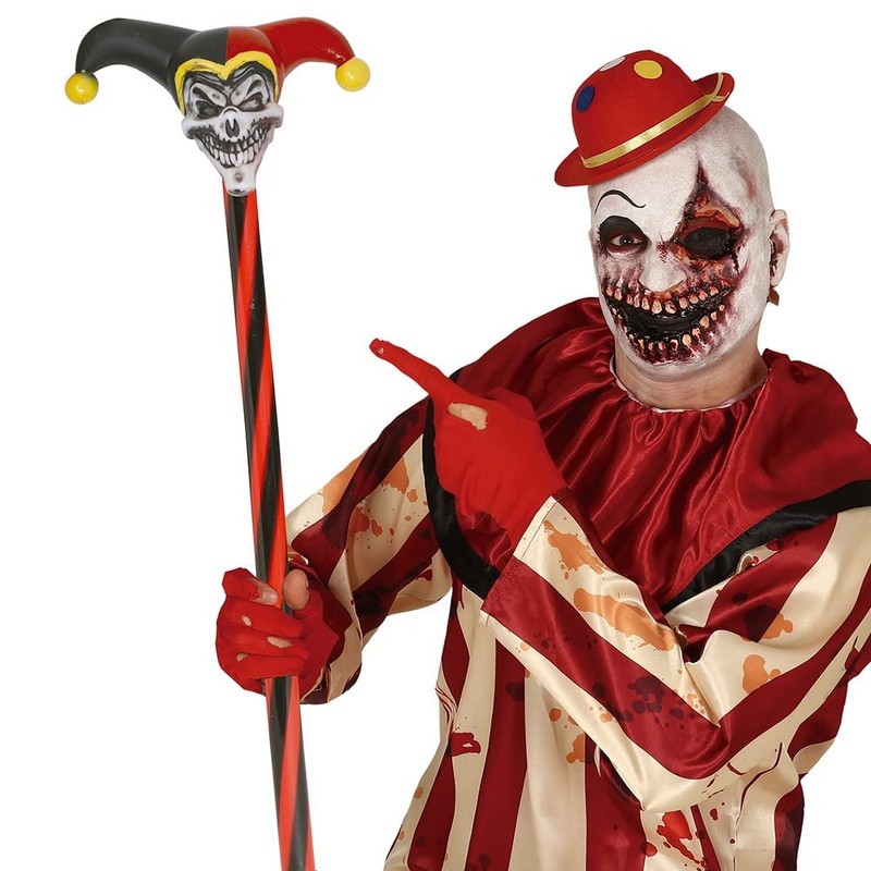 FIESTAS GUIRCA Harlequin Jester Wand Costume Accessory 90 cm Red/Black