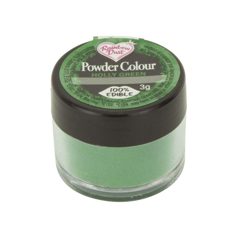 Rainbow Dust Edible Matt Powder Dust Colour 4g Holly Green