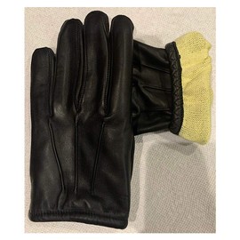 QUALITY WEARS USA Tactical Leather Gloves Cowhide Police Kevlar Liner, Cut Resistant, Patrol, Search Duty Gloves (L)