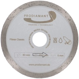 PRODIAMANT Diamond Cutting Disc Tile 80 mm x 15 mm Diamond Cutting Disc 80 mm