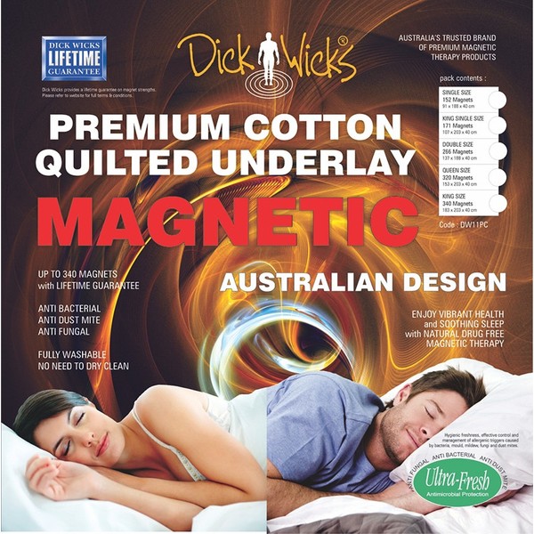 Dick Wicks Premium Cotton Quilted Magnetic Naked Underlay Queen