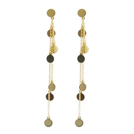 Gold Dangle Earrings for Women Long Prom Earrings | Vintage Circular Statement Chandelier Earrings Gold Tassel Fashion Jewelry Gifts