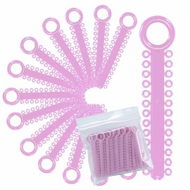 LA MIERE- 1040 Power Sticks Ligaduras de ortodoncia, bandas elásticas para ligaduras, anillos elásticos para aparatos de ortodoncia, 26 ligaduras por barra (rosa pastel claro)