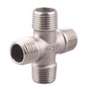 DERPIPE 1/2" Male NPT 4 Way Cross Coupling, Stainless Steel
