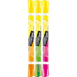 Maped - Double-Sided Highlighter, Marker Pen Fluo Duo - x3 Marker - Yellow, Pink, Green, Orange