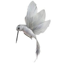 Davies 19cm Glitter Clip on Hummingbird Christmas Tree Decoration - Silver