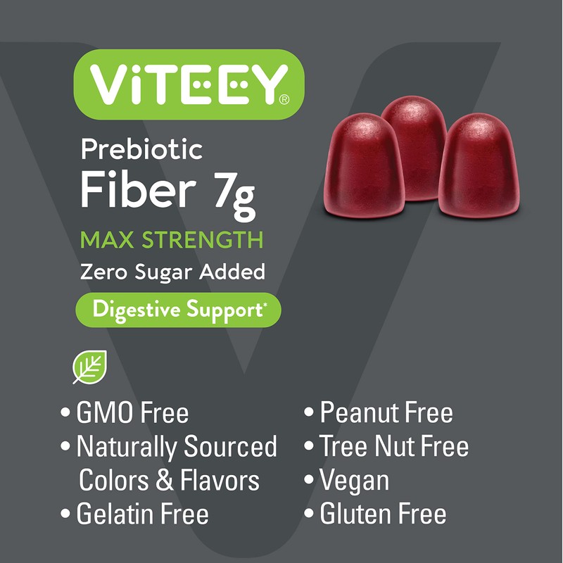 VITEEY Prebiotic Fiber Gummies for Adults, 7g - Gut Health