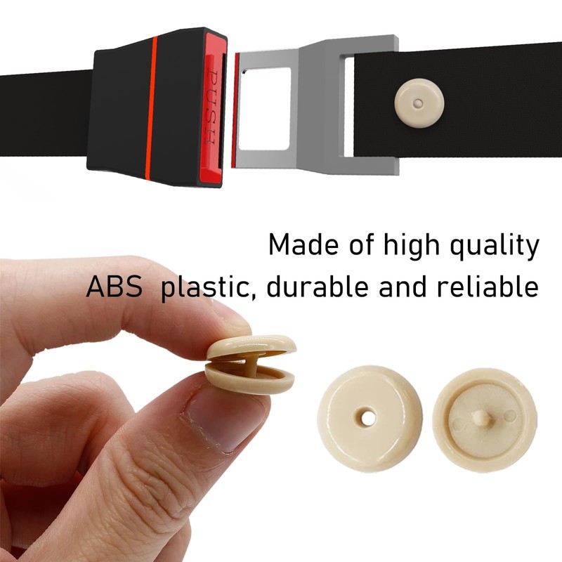 povtii 10 Sets Seat Belt Button Stop, Snap-On Plastic Seatbelt
