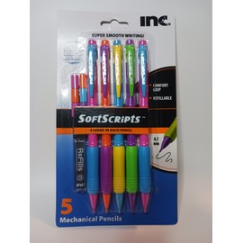INC. ⭐️INC. Softscripts 5 Pack Mechanical Pencils 0.7 mm Lead With Refill  NOS 2015.