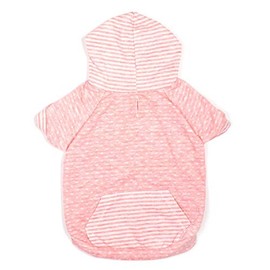 The Worthy Dog Lightweight Dot/Stripe Pullover Dog Hoodie, Super Soft And Stretchy Fabric, Classic Hoodie Style With Short Sleeves, Fits XXL Size Dogs, Pink