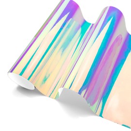 Premium White Neo Chrome Rainbow Holographic Vinyl Wrap Sticker Decal Air Release Channel Film - 120"x53" (10FTx4.4FT)