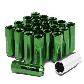 Auto Dynasty 20-Piece M12 x 1.5 Aluminum Alloy Wheel Lug Nuts + Adapter Key (Green)