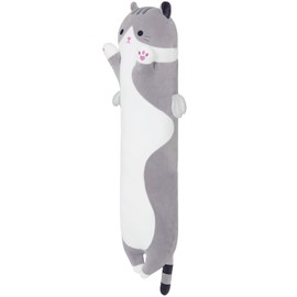 MIAOHAHA Long Plush Toy Cat Pillow Cute Plush Cat Toy Doll Stuffed Animal Cat Hugging Pillow for Sleeping Gift for Kids and Girls(Gray,110cm/43.3in)