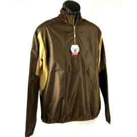 Antigua Golf Men's Performance Antigua Golf Windbreaker Jacket - Brown & Gold - Size Medium