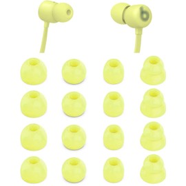 ALXCD Ear Tips Compatible with Beats Flex Wireless Earphones, S/M/L/D 4 Sizes 8 Pairs Soft Silicone Tips Replacement Earbuds Tips, Compatible with Beats Flex, 8 Pairs Yuzu Yellow