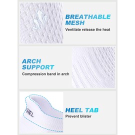 Trusiel Ankle Athletic Running Socks Cushioned Anti-Blister Low Cut Tab No Show Socks for Women 5 Pairs