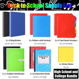 88 Pcs Back to School Supplies Kit with Backpack for High School College Students School Supply Box Essential Learning Tools Supply Box for Senior Students Teachers Includes Calculators (Black)